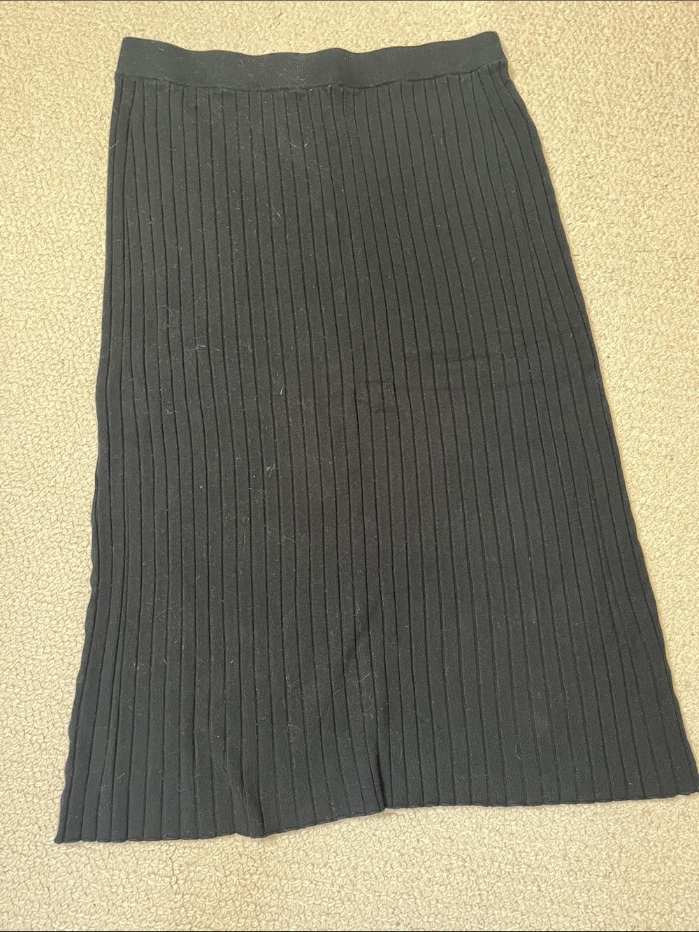 Joe Fresh Black Ribbed Midi Skirt